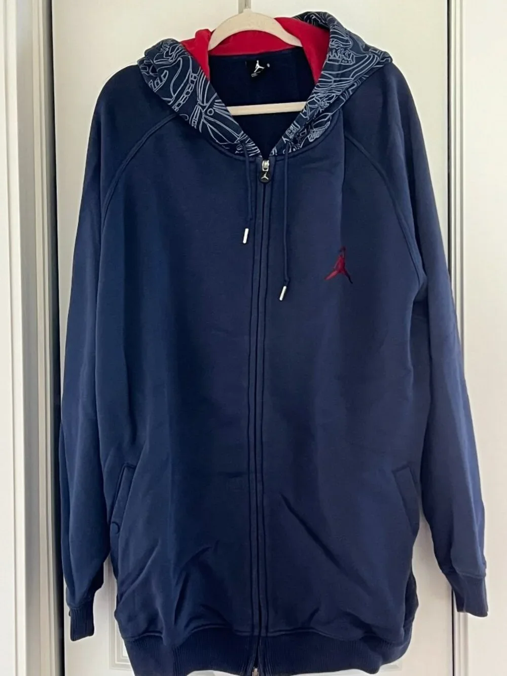 Vintage Air Jordan Dub Zero Jumpman All-Over Sneaker Print Full-Zip Hoodie